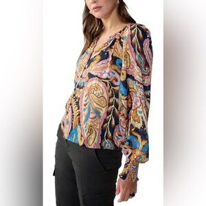 NWT Sanctuary Sheer Boho Paisley Button Blouse Size 3X